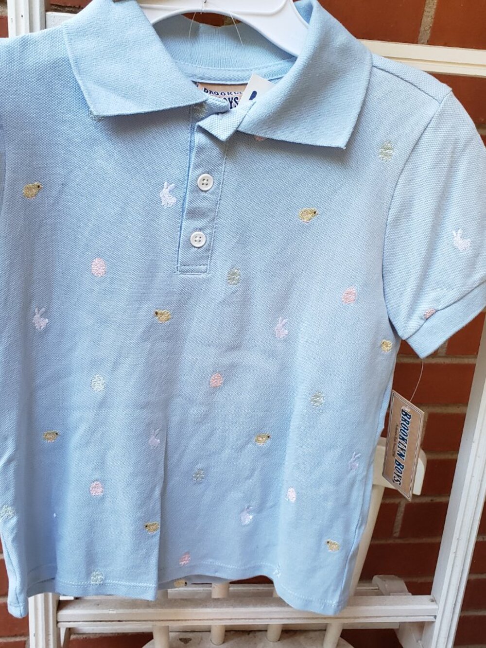 BNWT BROOKLYN BOYS baby blue cotton polo with jelly bag (6)